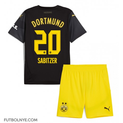 Camiseta Borussia Dortmund Marcel Sabitzer #20 Visitante Equipación para niños 2024-25 manga corta (+ pantalones cortos)